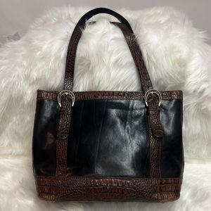 Brahmin Black and Brown Shoulder Bag